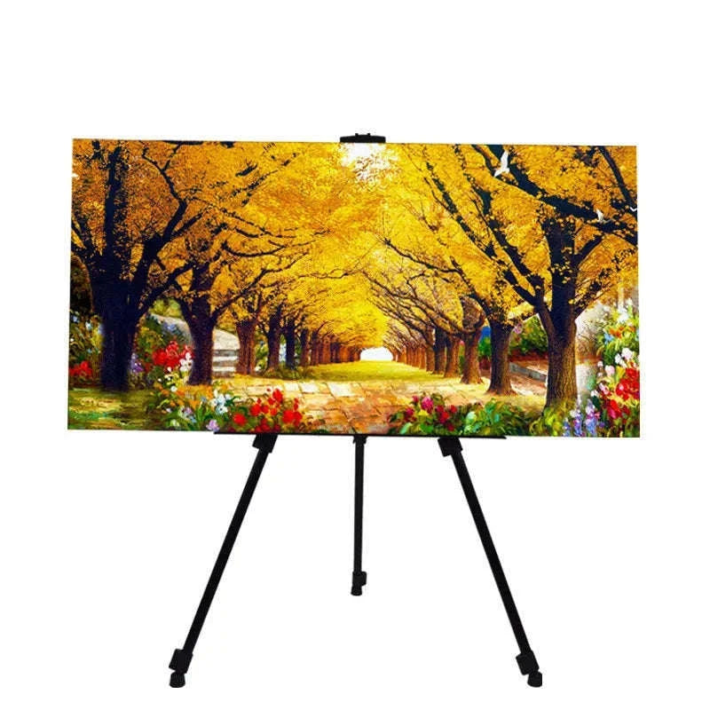 Portable Adjustable Metal Sketch Easel for Indoor & Outdoor Art-black
