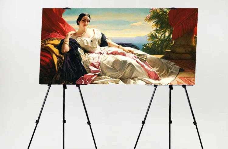 Portable Adjustable Metal Sketch Easel for Indoor & Outdoor Art-black