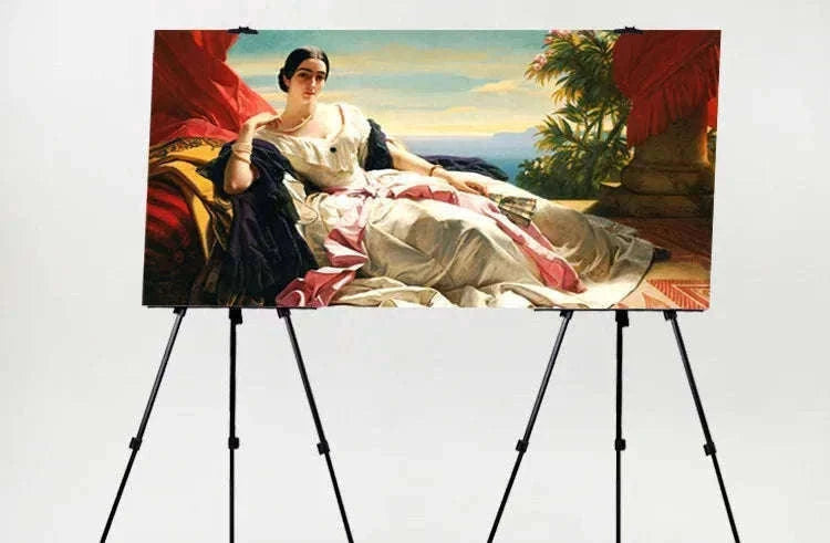 Portable Adjustable Metal Sketch Easel for Indoor & Outdoor Art-black