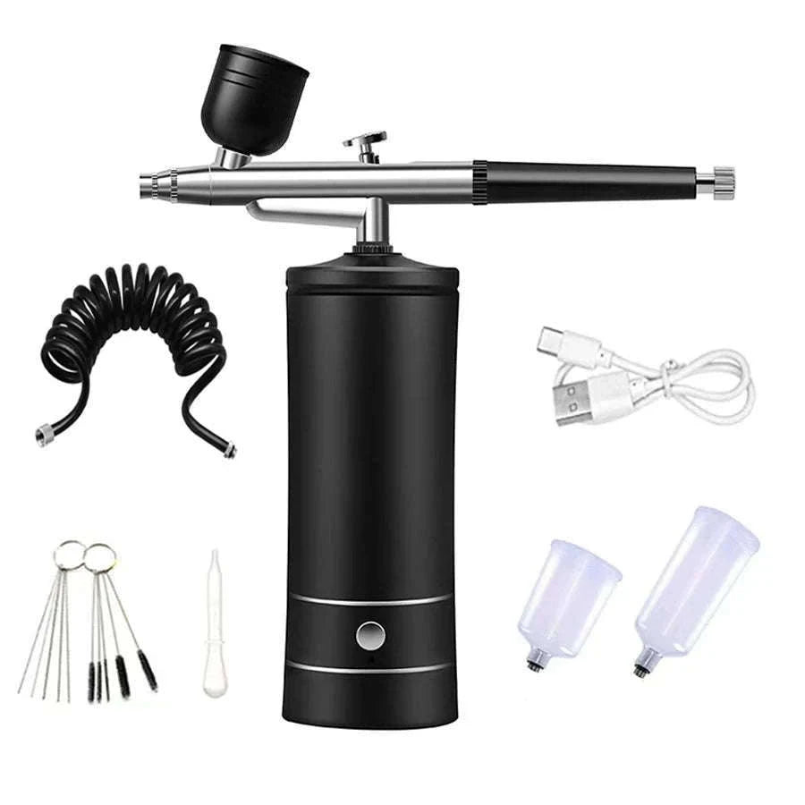 Portable Airbrush Kit for Nano Hydration and Smooth Control-Pink