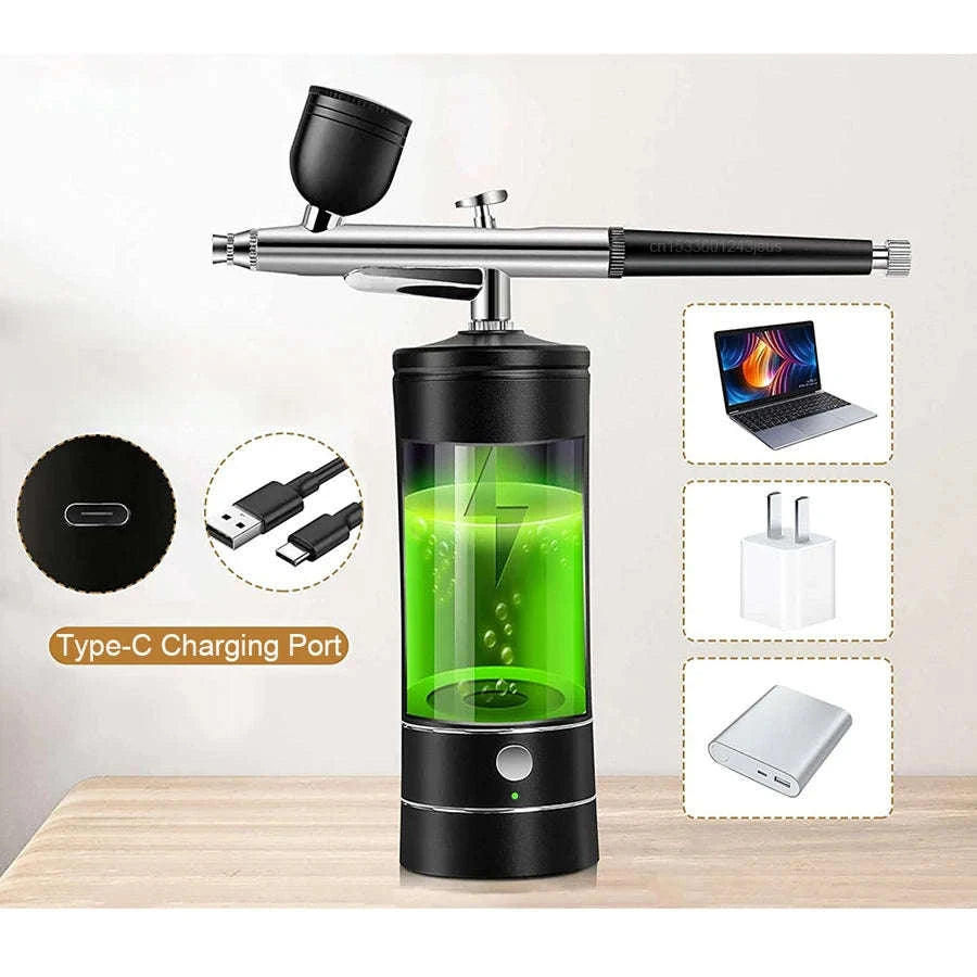 Portable Airbrush Kit for Nano Hydration-Black