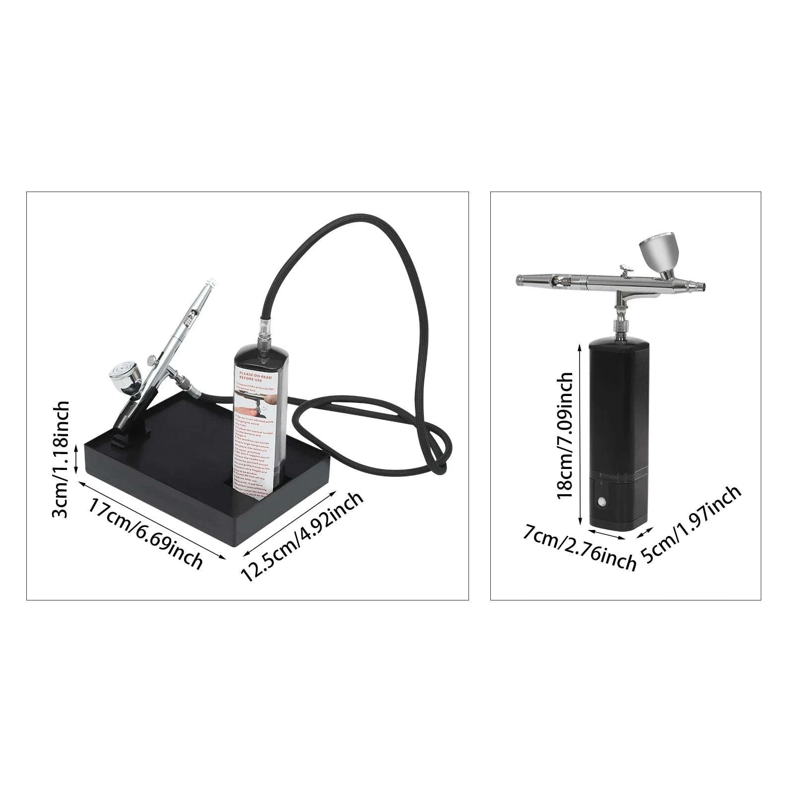 Portable Airbrush Kit with Compressor 10W Cordless Spray Gun Set-black / United States