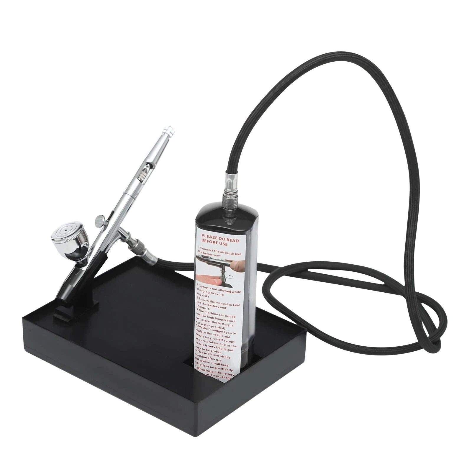 Portable Airbrush Kit with Compressor 10W Cordless Spray Gun Set-black / United States