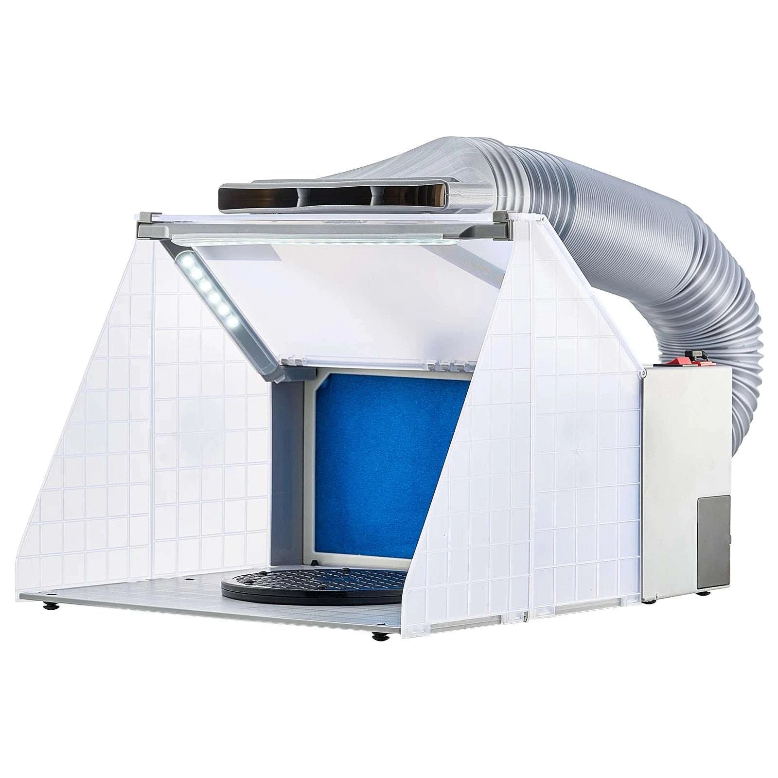 Portable Airbrush Spray Booth with Dual Fans, LED Lights & Hose-42cm / United States