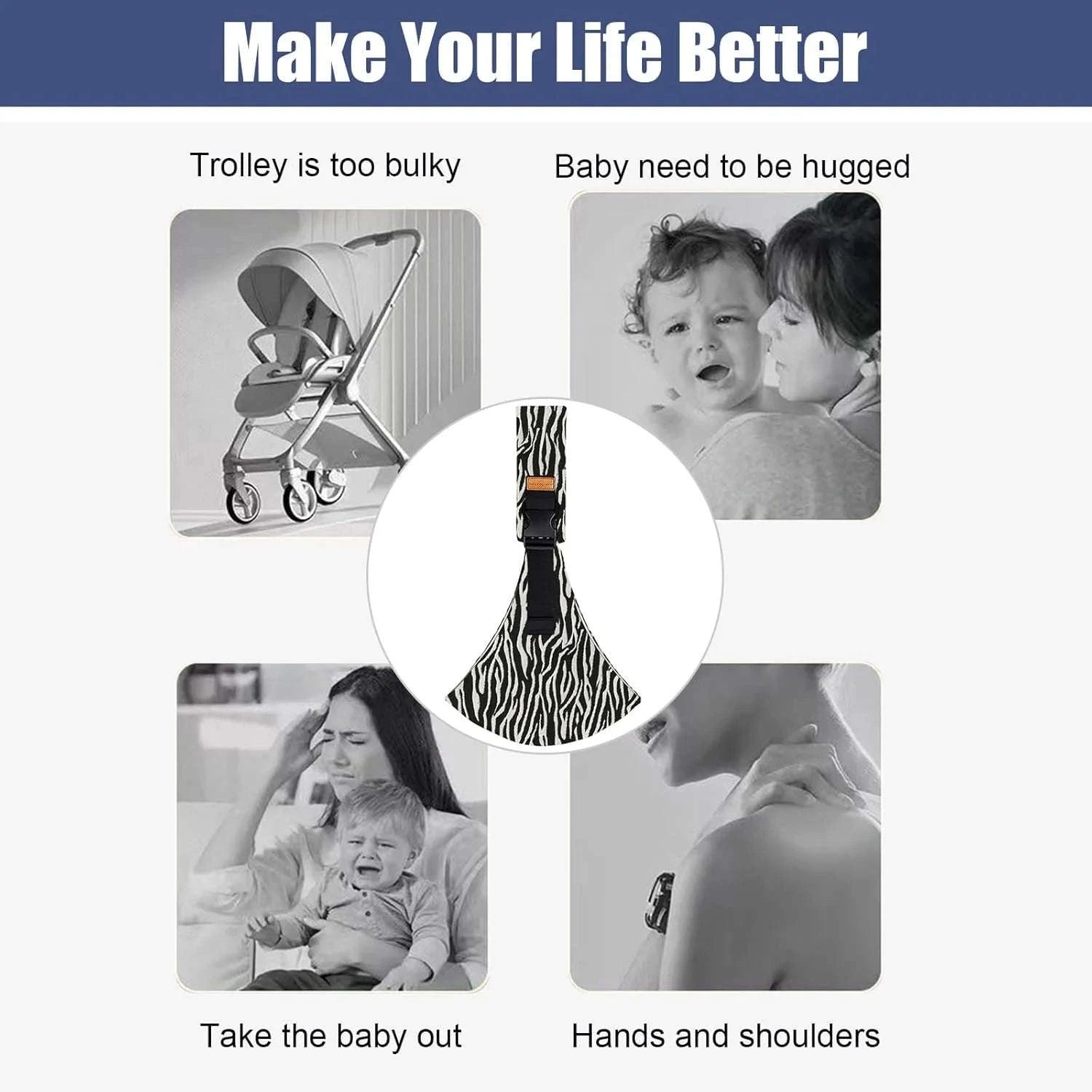 Portable Baby Carrier Wrap Toddler Sling-China Black / CHINA