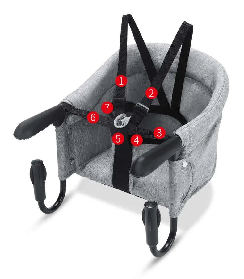 Portable Baby Highchair Booster Seat-Gray / CHINA