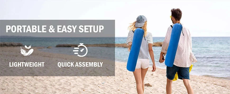 Portable Beach Sun Shelter for 4-8 People, 200 Sq. Ft.-Blue