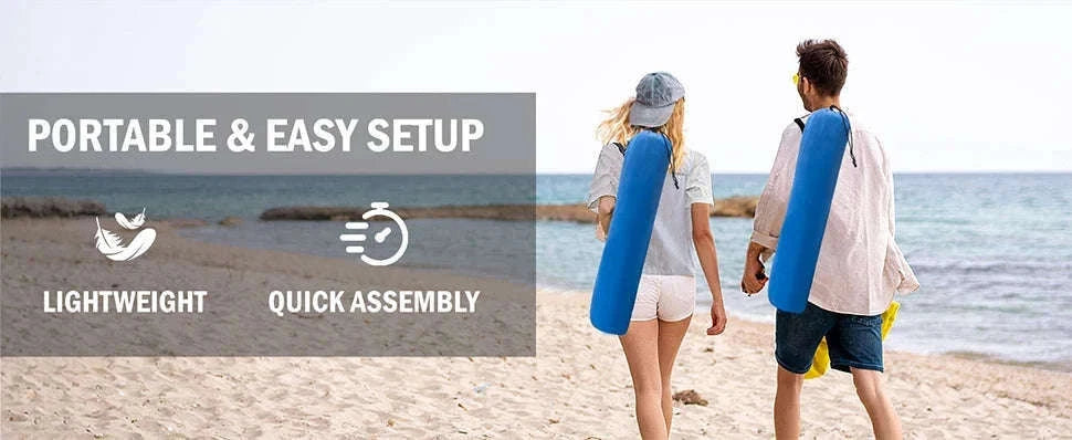 Portable Beach Sun Shelter for 4-8 People, 200 Sq. Ft.-Blue