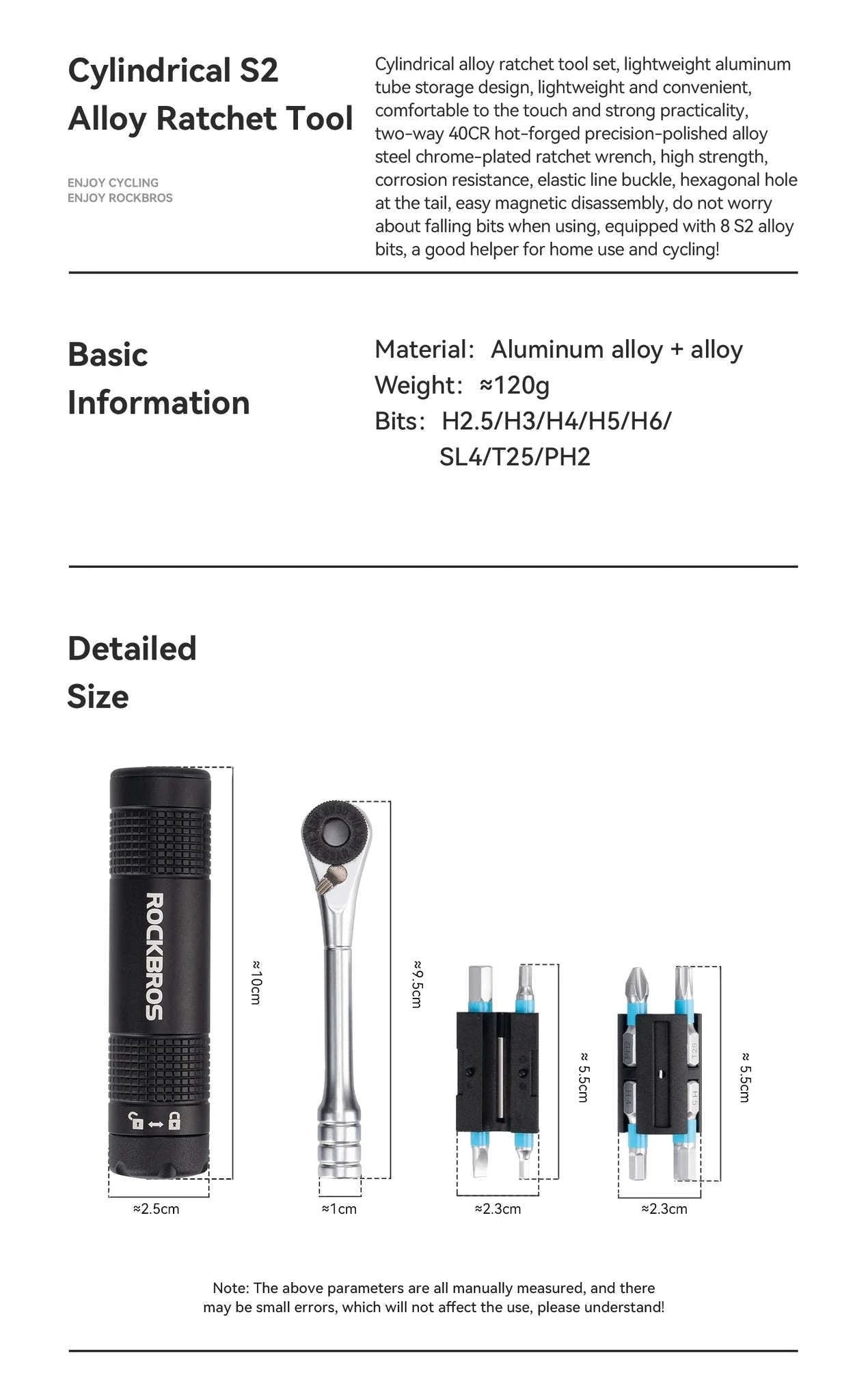 Portable Bicycle Ratchet Tool Set Compact Aluminum Tube Bike Kit-TG-8601