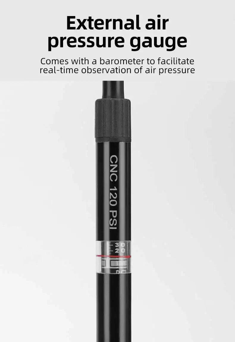 Portable Bike Pump 120 PSI with Gauge for Presta & Schrader Valves-42322821 Black