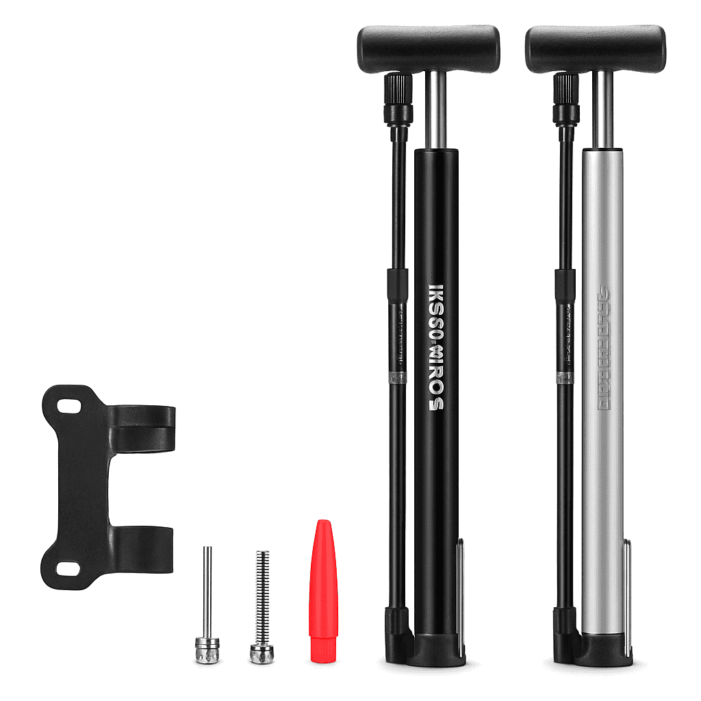 Portable Bike Pump 120 PSI with Gauge for Presta & Schrader Valves-42322821 Black