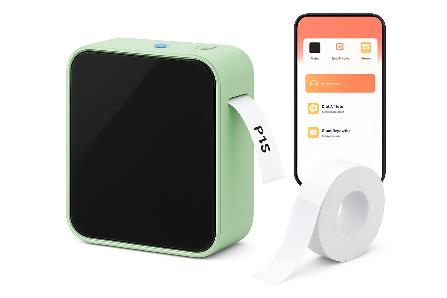 ポータブルBluetooth熱転写ラベルメーカー アプリ制御 インク不要印刷