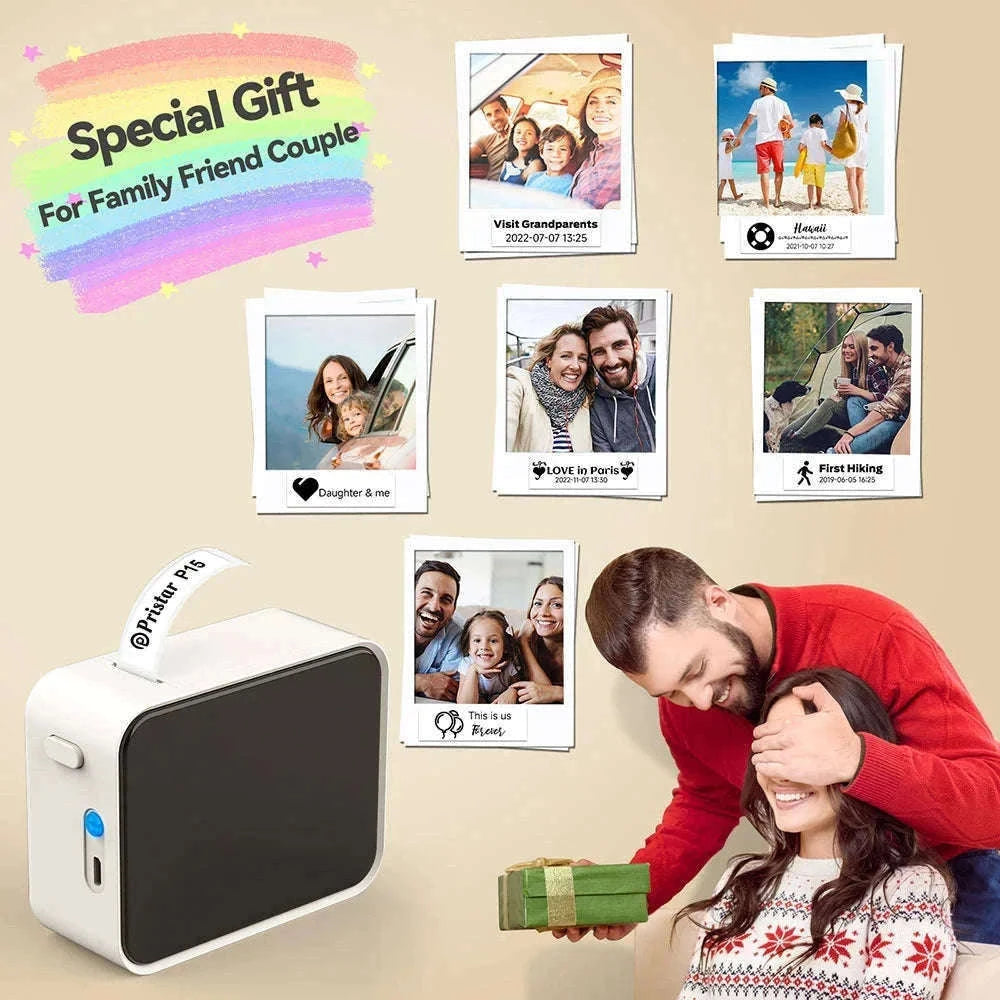 Portable Bluetooth Thermal Label Maker with App Control and Ink-Free Printing-P15 Matcha tea color