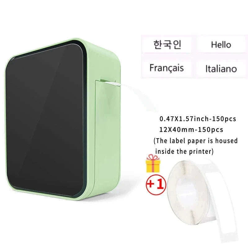 Portable Bluetooth Thermal Label Maker with App Control and Ink-Free Printing-P15 Matcha tea color