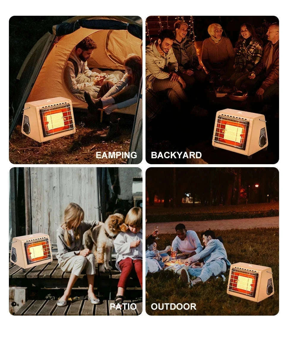 Portable Butane Tent Heater 1500W for Camping and Outdoor Use-Orange
