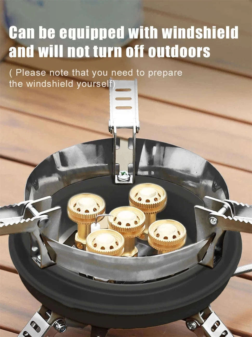 Portable Camping Gas Stove 16000W with Piezo Ignition-Black