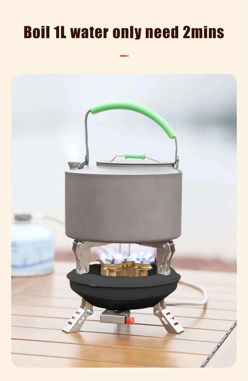 Portable Camping Gas Stove 16000W with Piezo Ignition-Black