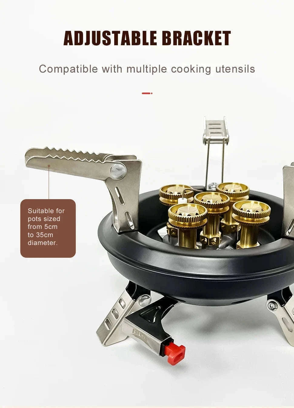 Portable Camping Gas Stove 16000W with Piezo Ignition-Black