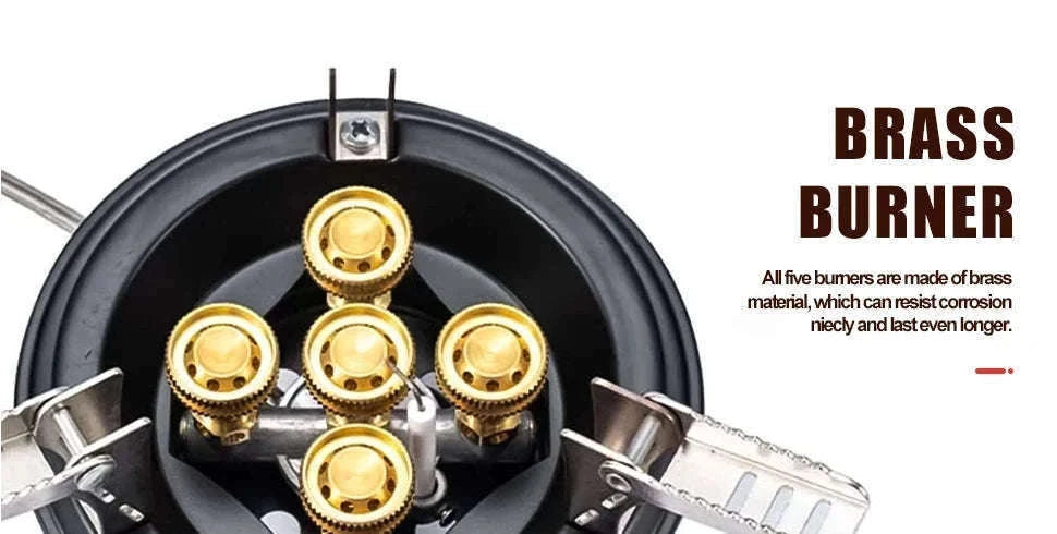 Portable Camping Gas Stove 16000W with Piezo Ignition-Black