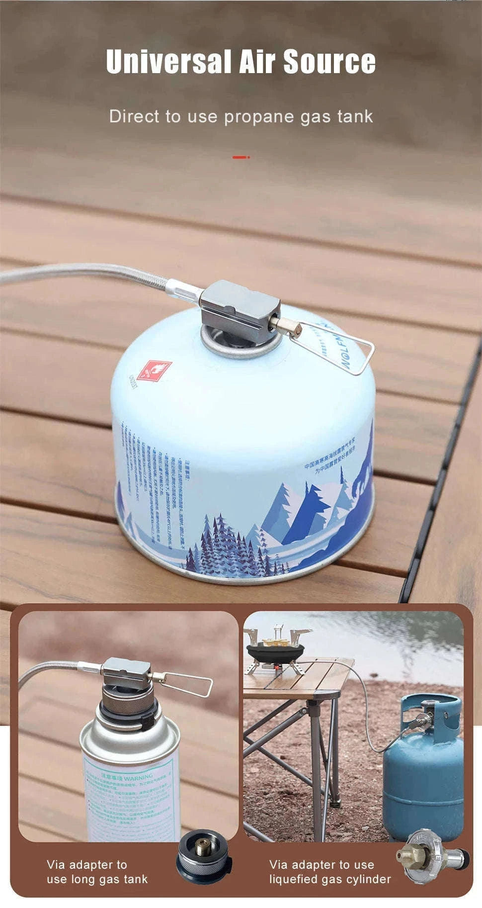 Portable Camping Gas Stove 16000W with Piezo Ignition-Black