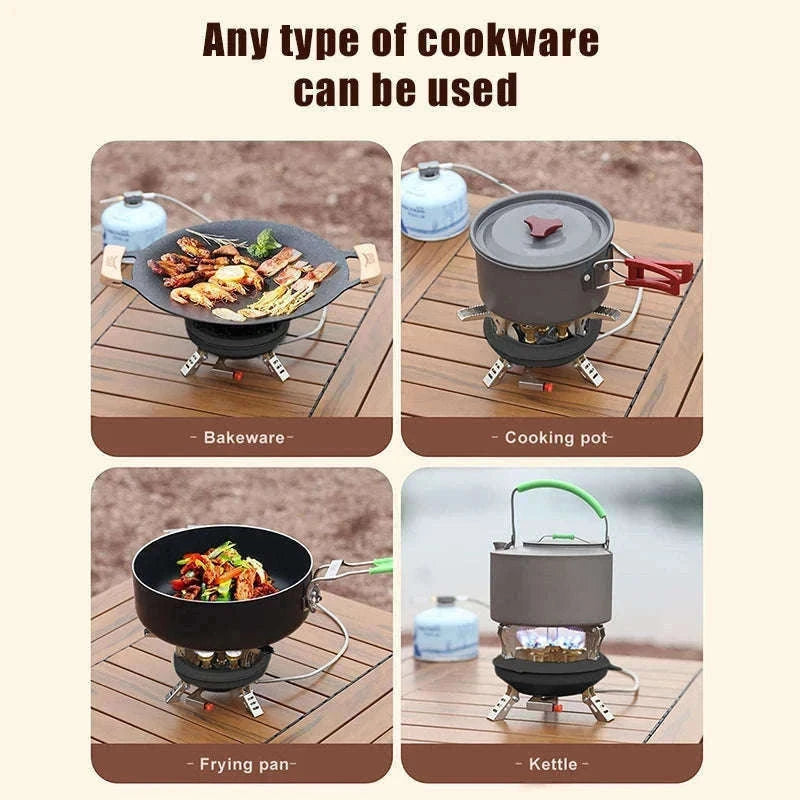 Portable Camping Gas Stove 16000W with Piezo Ignition-Black