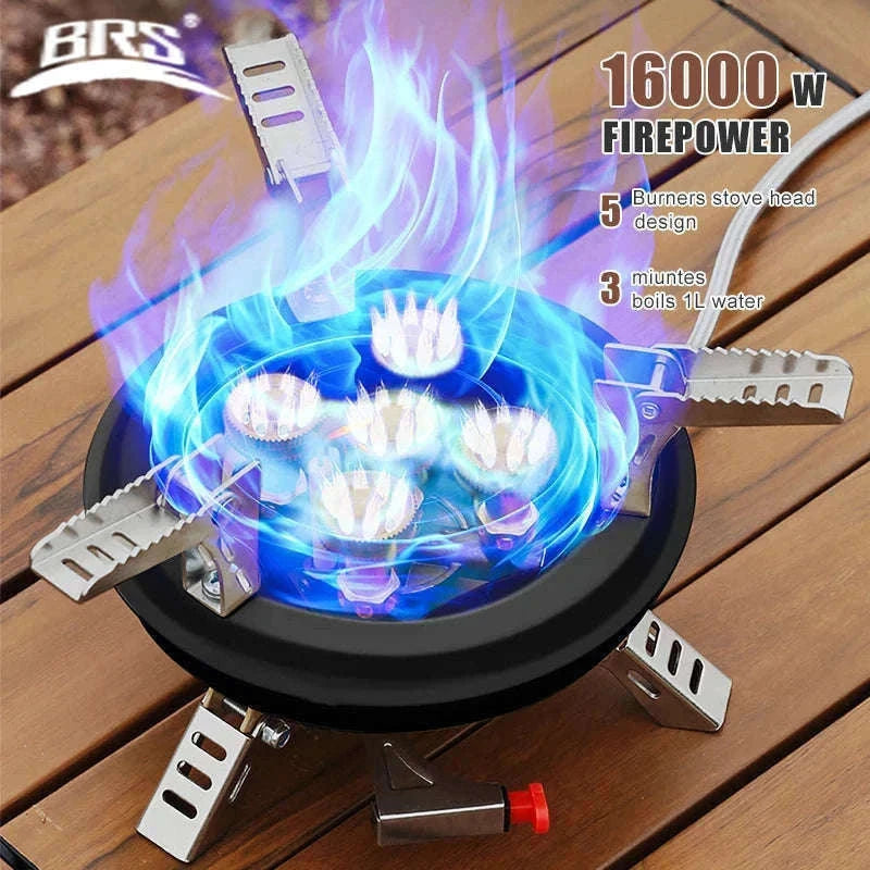 Portable Camping Gas Stove 16000W with Piezo Ignition-Black