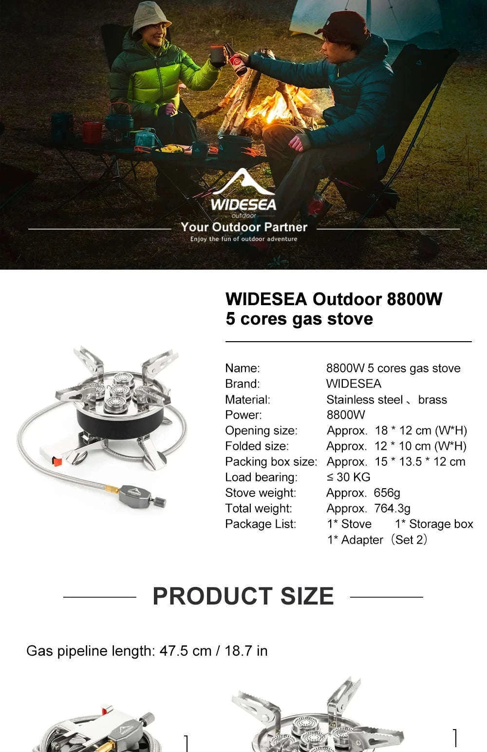 Portable Camping Gas Stove 8800W-WSS-507