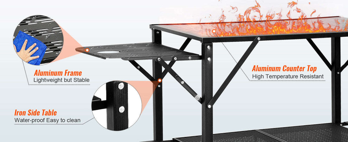 Portable Camping Kitchen Table Folding Cook Station-Black / spain