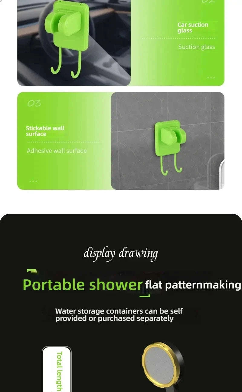Portable Camping Shower 6000mAh Rechargeable Electric Pump with LED Display-Grey / China Mainland