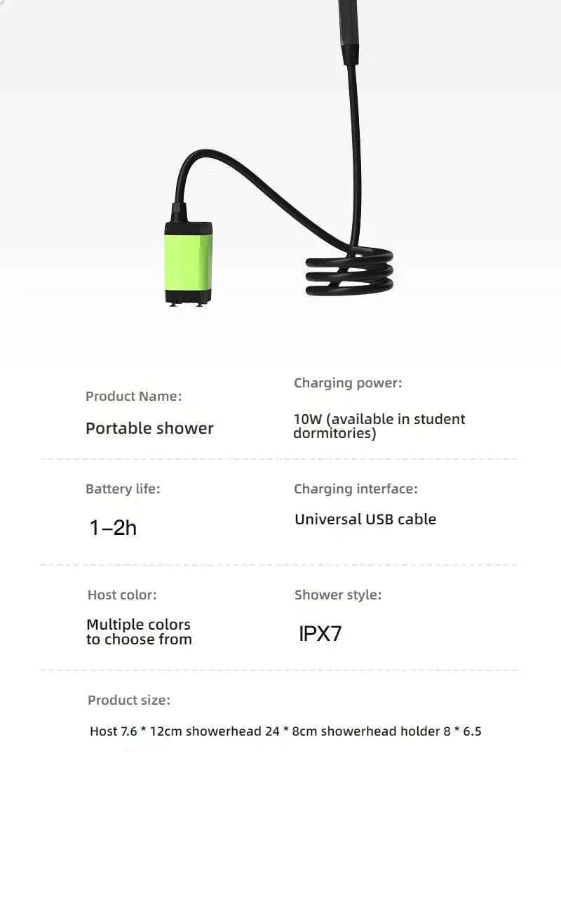 Portable Camping Shower 6000mAh Rechargeable Electric Pump with LED Display-Grey / China Mainland
