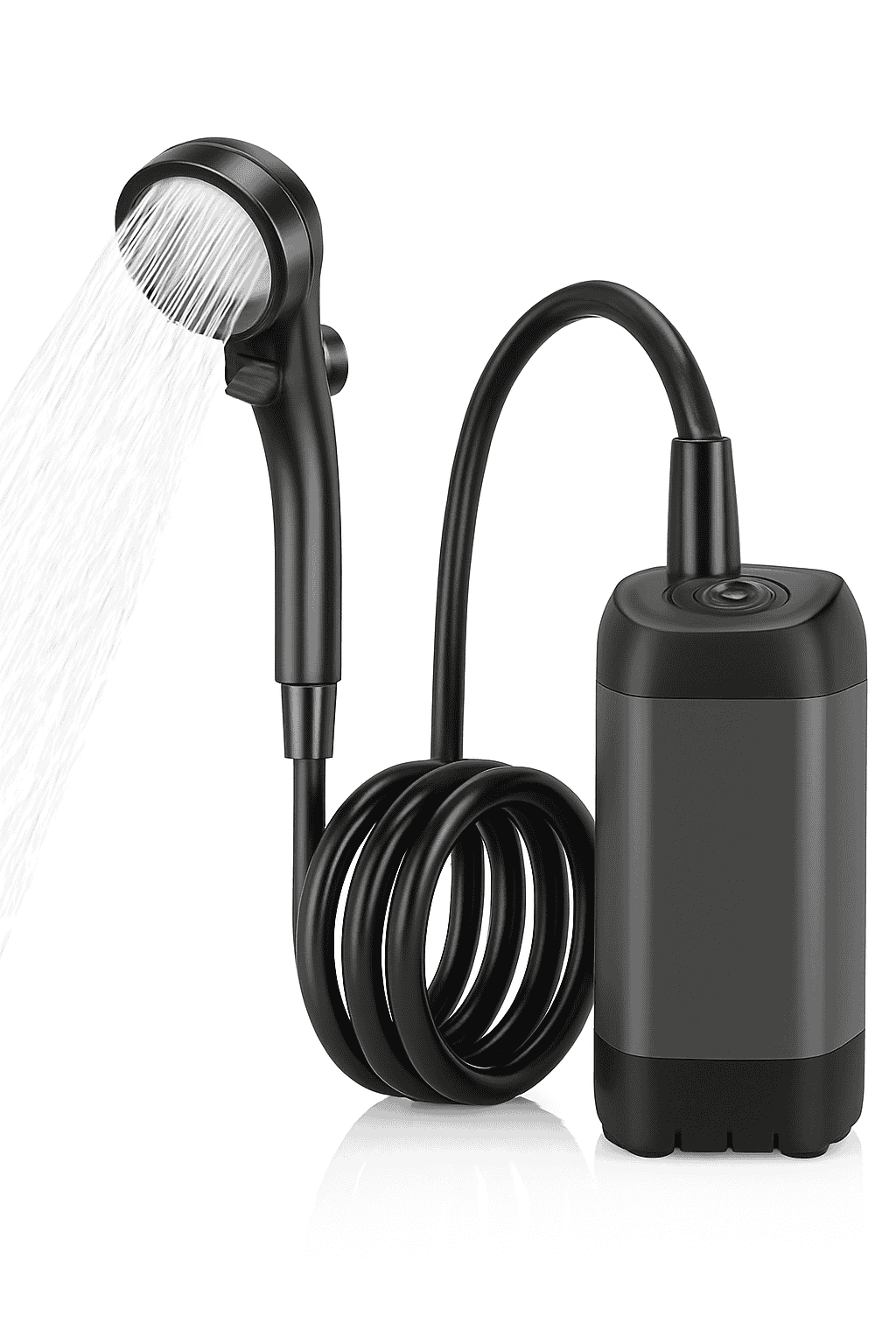 Portable Camping Shower 6000mAh Rechargeable Electric Pump with LED Display-Grey / China Mainland