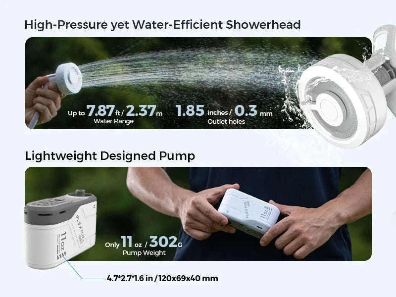 Portable Camping Shower Pump IPX7 Waterproof-Default Title