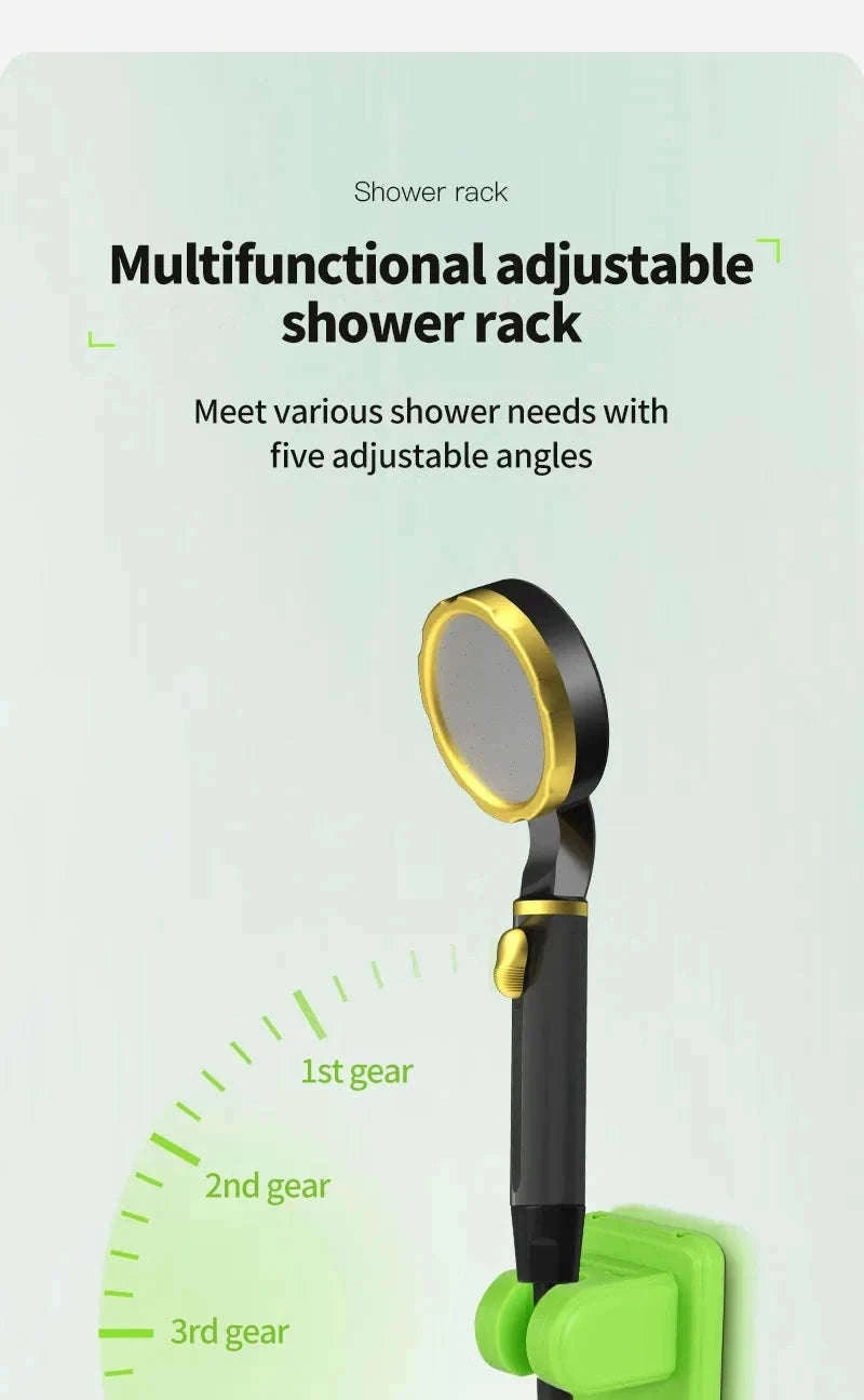 Portable Camping Shower Pump Kit with Digital Display and 6000mAh Battery-green