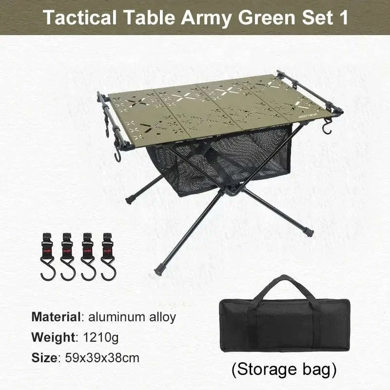 Portable Camping Table-Army Green Table Set