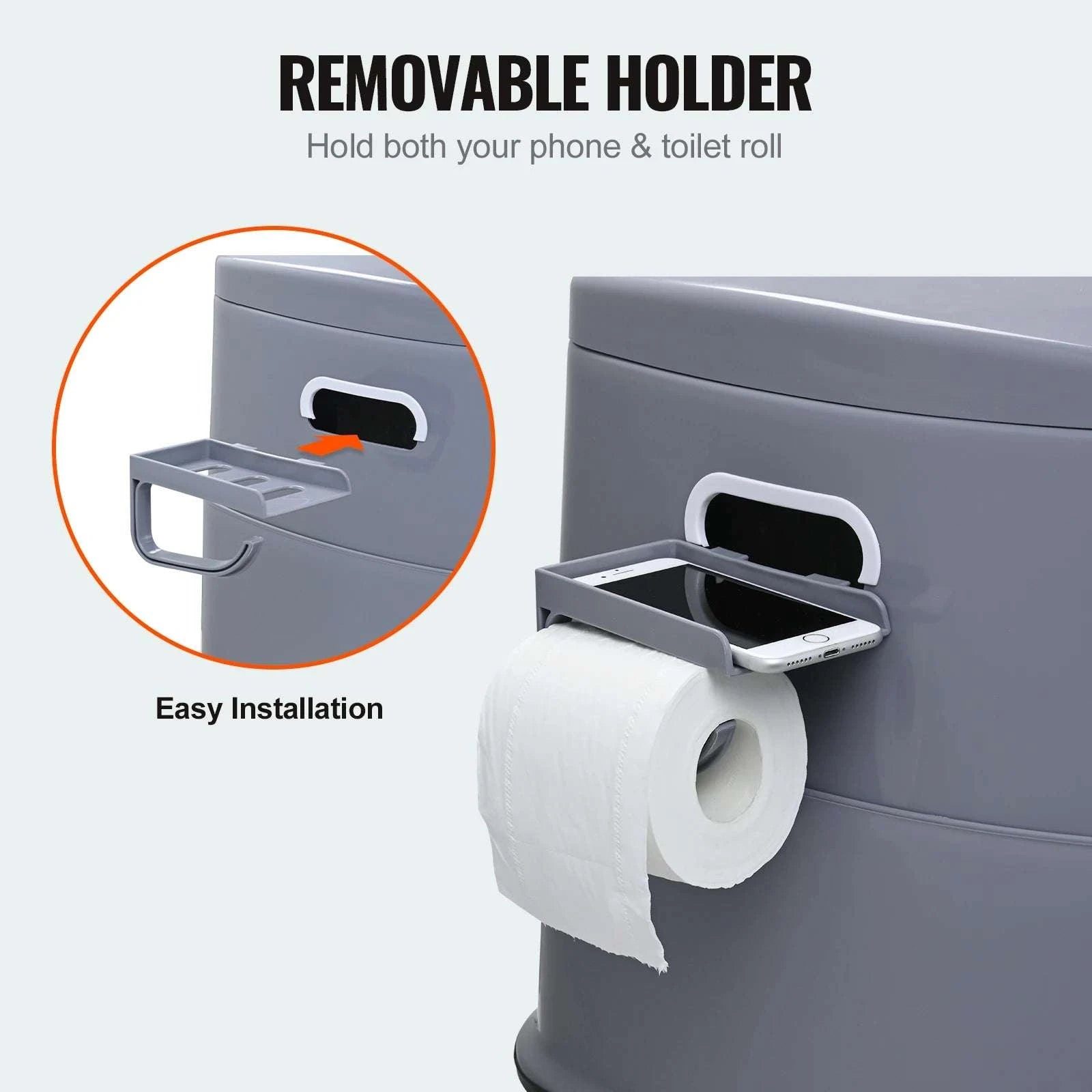 Portable Camping Toilet with 1.3 Gal Detachable Bucket-United States