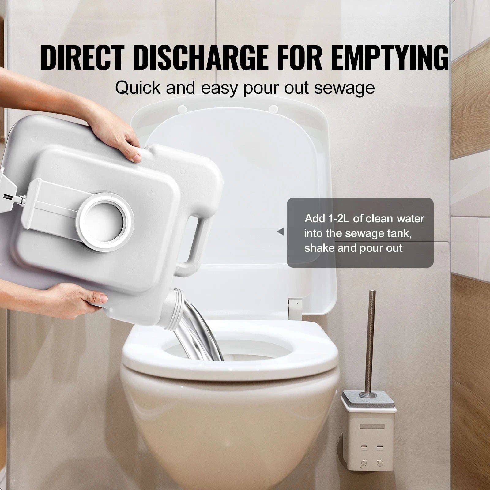 Portable Camping Toilet with Pressurized Flush-5.2gal / spain