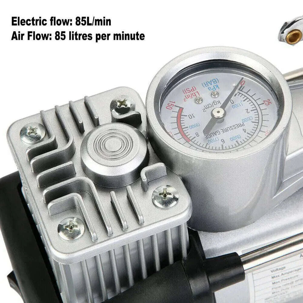Portable Car Air Compressor 12V High Pressure Tire Inflator-black / UNITED KINGDOM