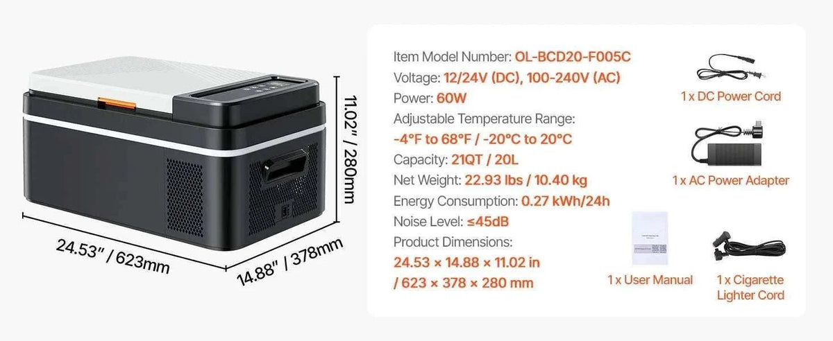 Portable Car Fridge Freezer 15L–55L Compressor Cooler for Travel-15L / spain