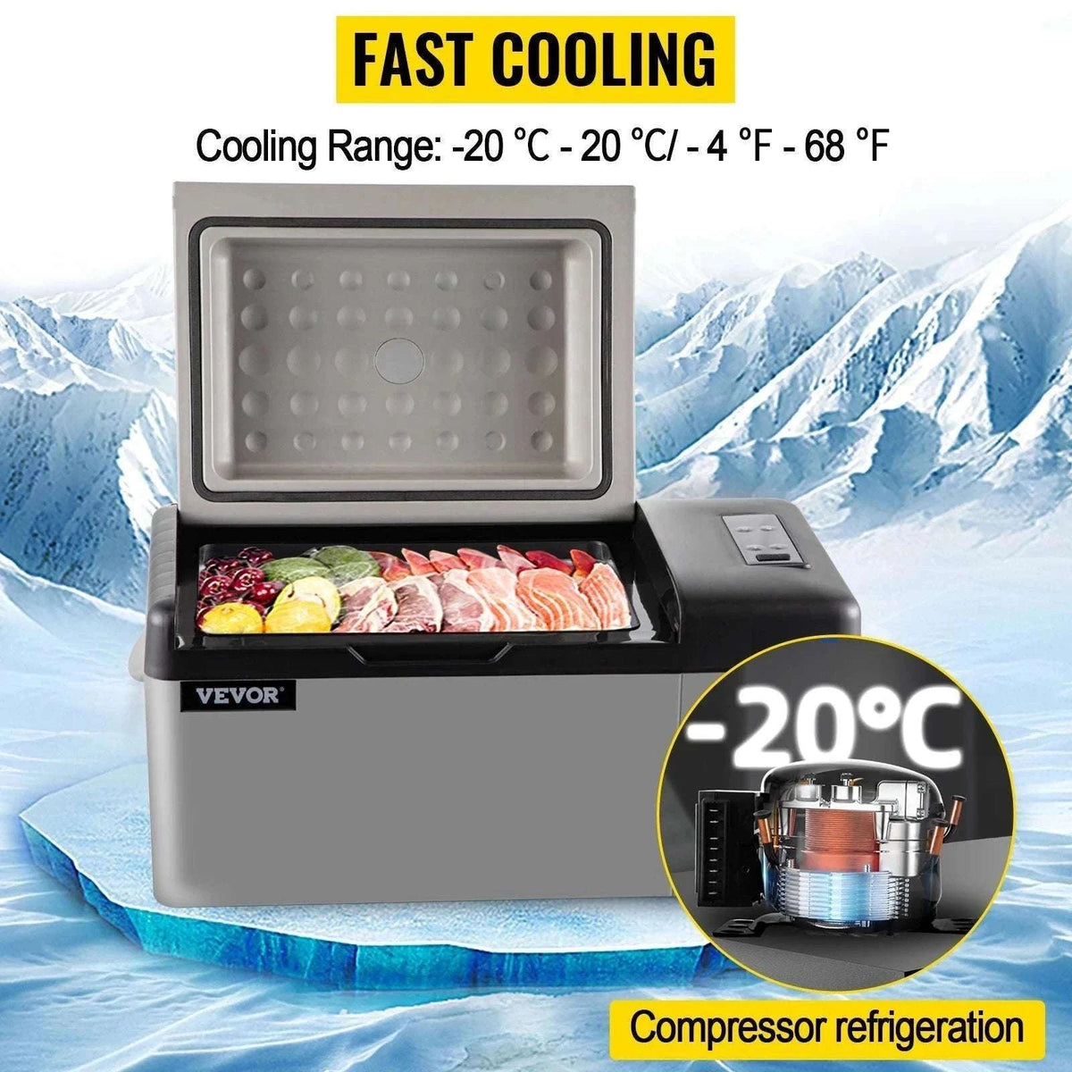 Portable Car Fridge Freezer 15L–55L Compressor Cooler for Travel-15L / spain