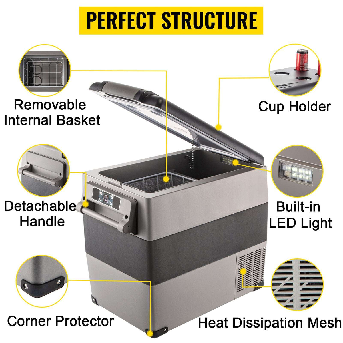 Portable Car Fridge Freezer 15L–55L Compressor Cooler for Travel-15L / spain