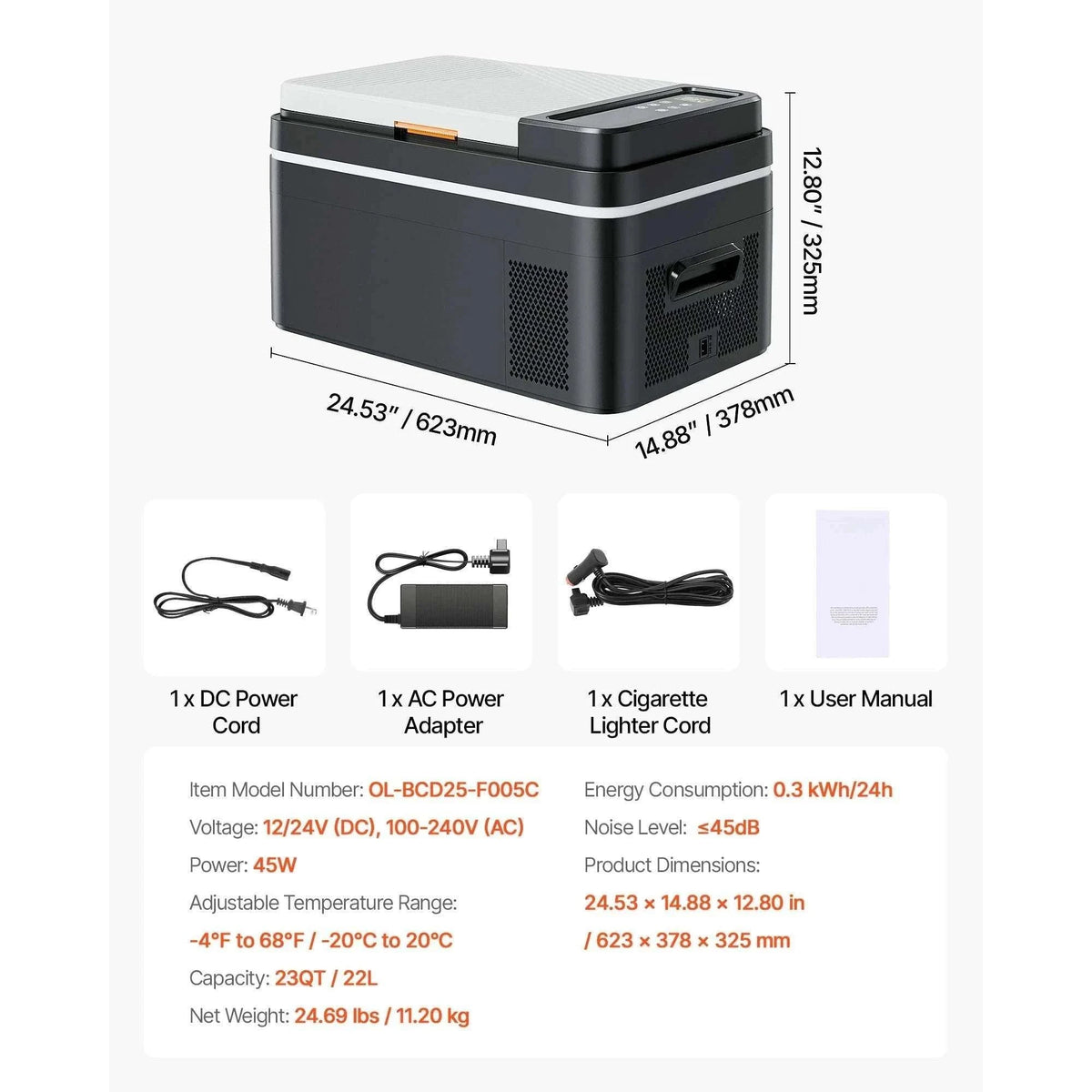 Portable Car Fridge Freezer 15L–55L Compressor Cooler for Travel-15L / spain