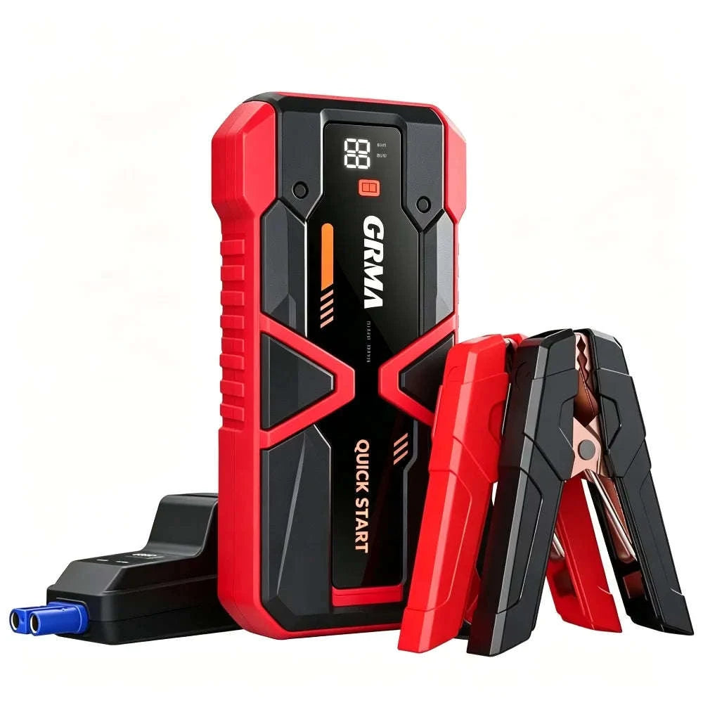 Portable Car Jump Starter 12000A Peak 12V Battery Pack with LED Light-United States / Red / USB Type-C