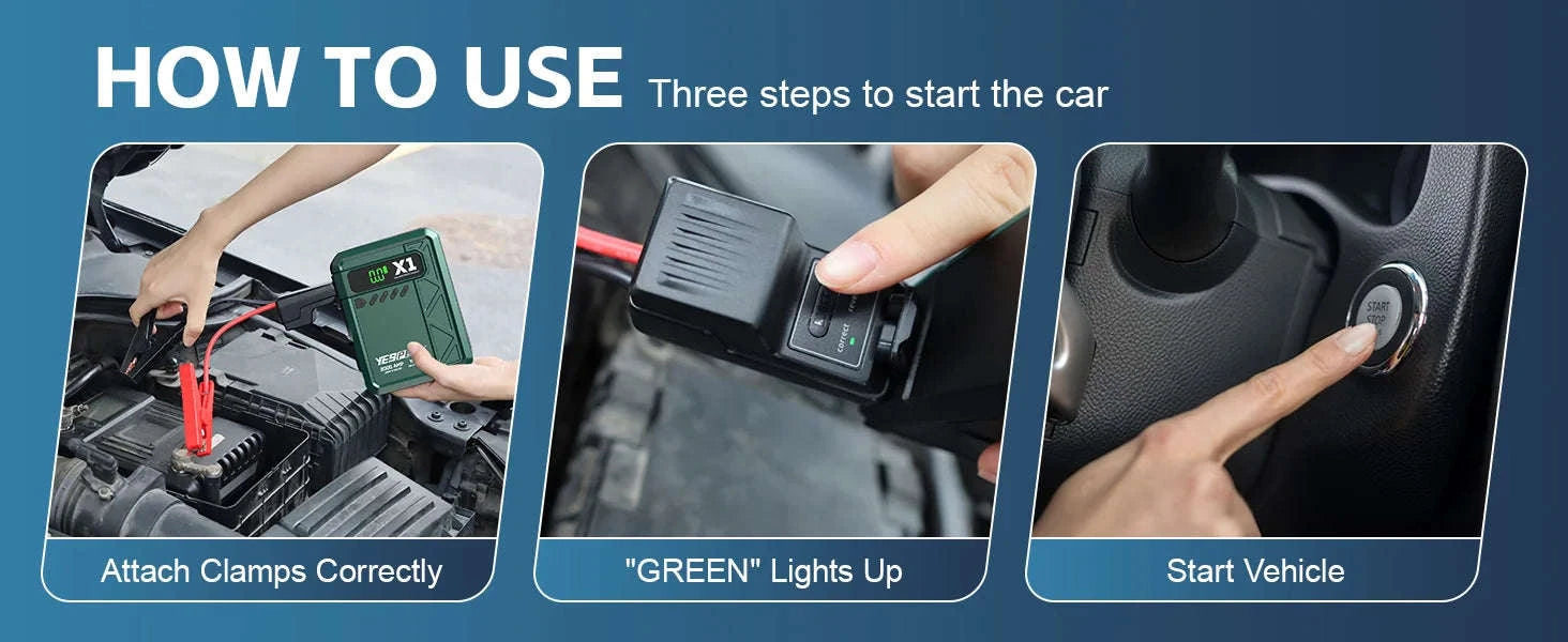 Portable Car Jump Starter with Air Compressor 2000A 150 PSI Power Bank-A-X1-yesper / Mexico