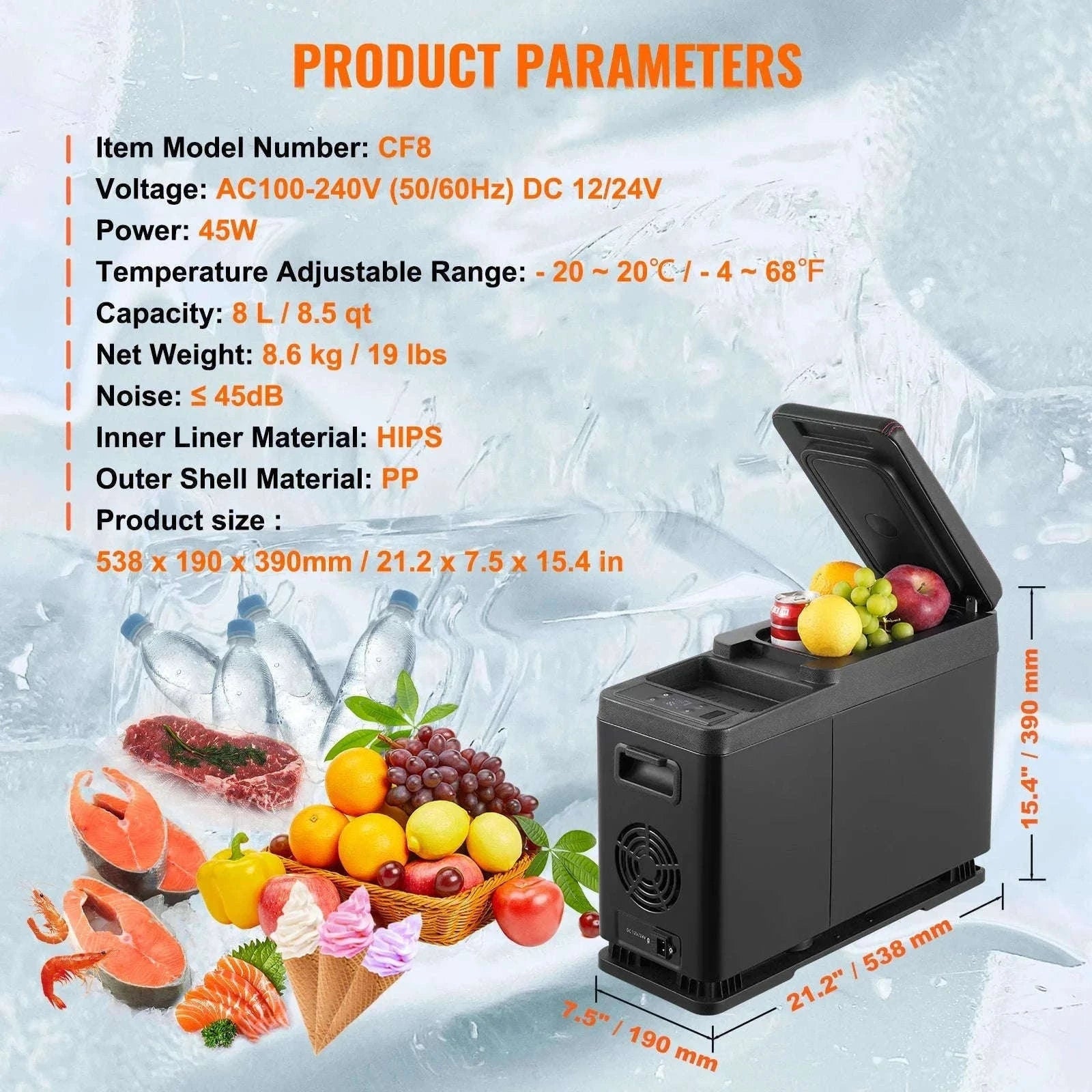 Portable Car Refrigerator 12L with Bluetooth Control-NLS45 DZDT / Germany