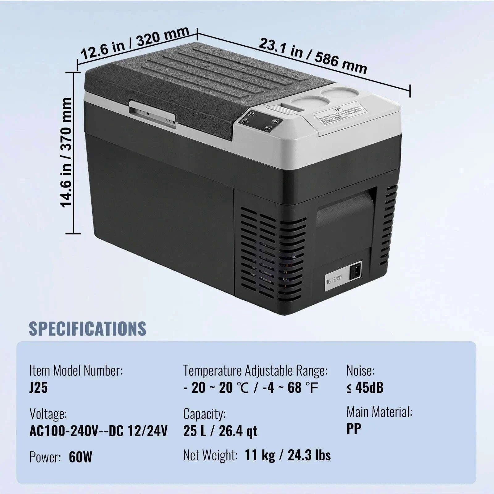 Portable Car Refrigerator 12L with Bluetooth Control-NLS45 DZDT / Germany