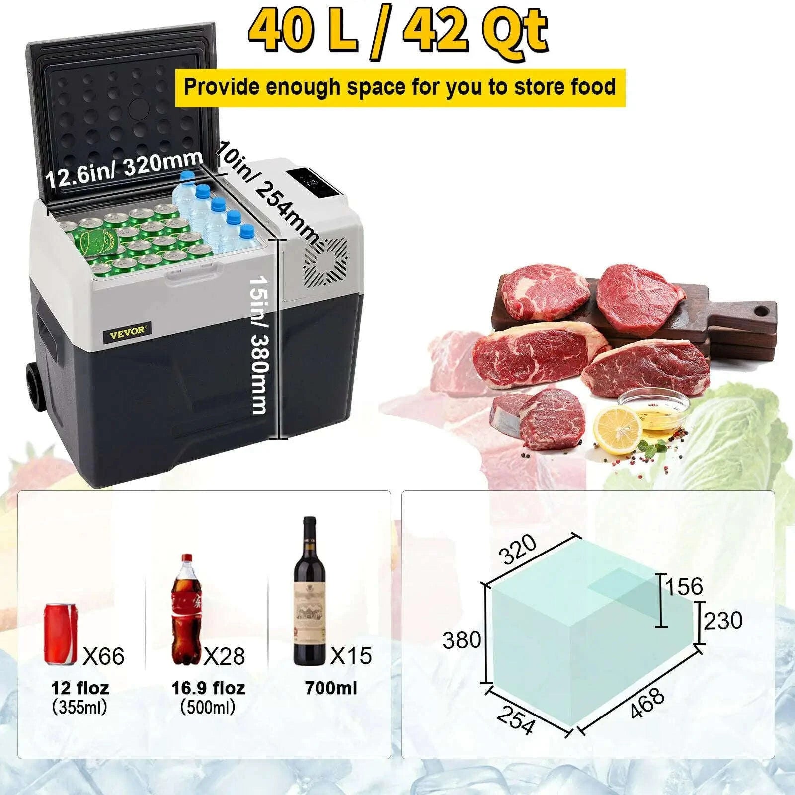Portable Car Refrigerator 30L 40L 50L 220V-32Qt 30L / france