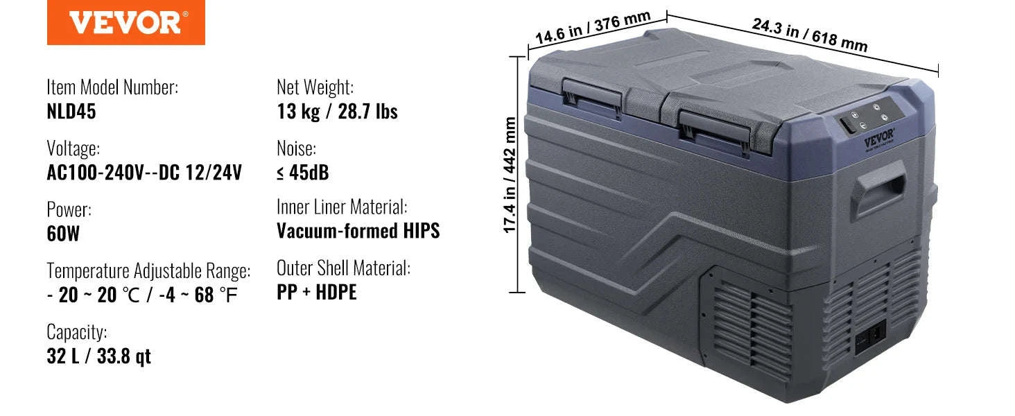 Portable Car Refrigerator 8L to 75L Single and Dual Zone-NLS45 / france