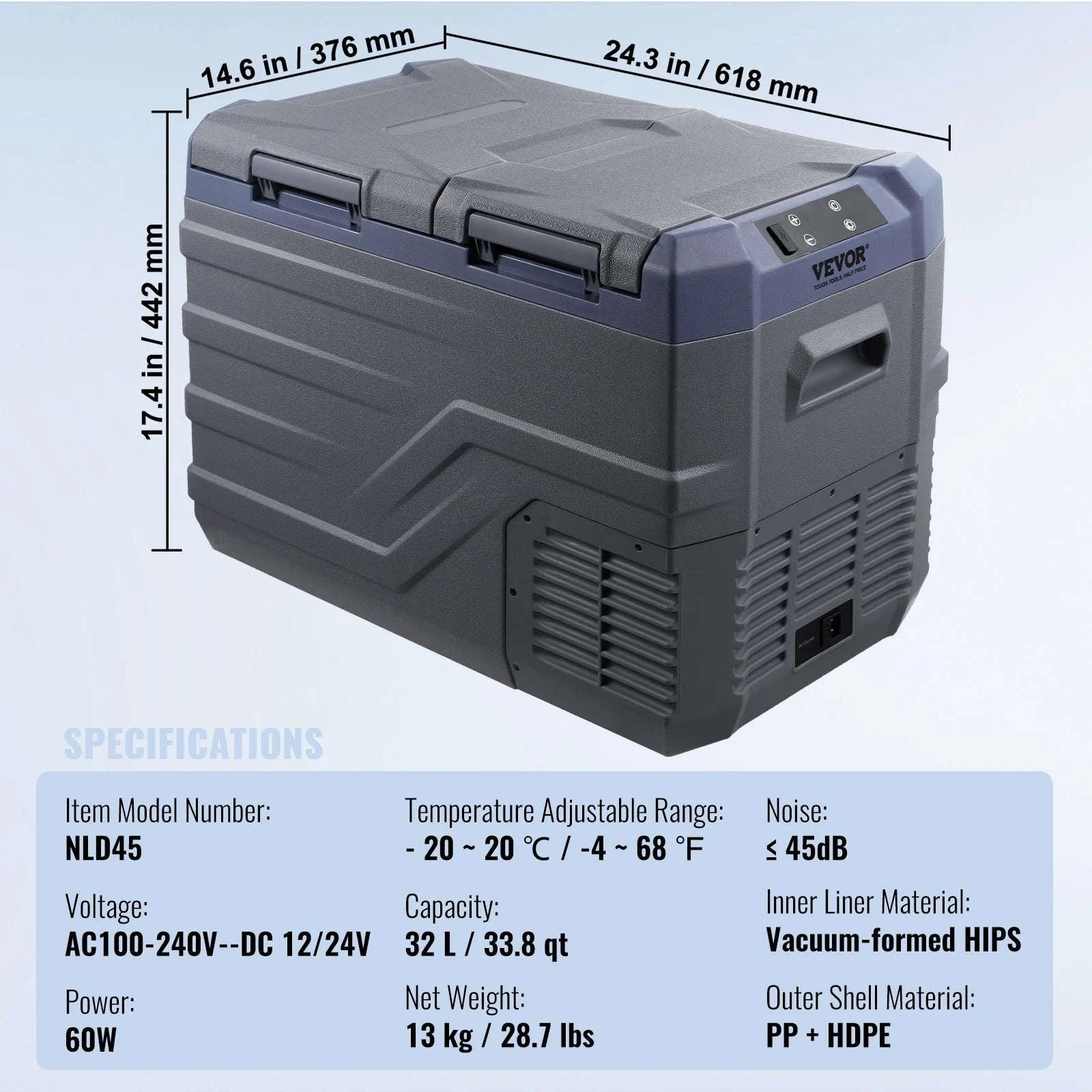 Portable Car Refrigerator 8L to 75L Single and Dual Zone-NLS45 / france