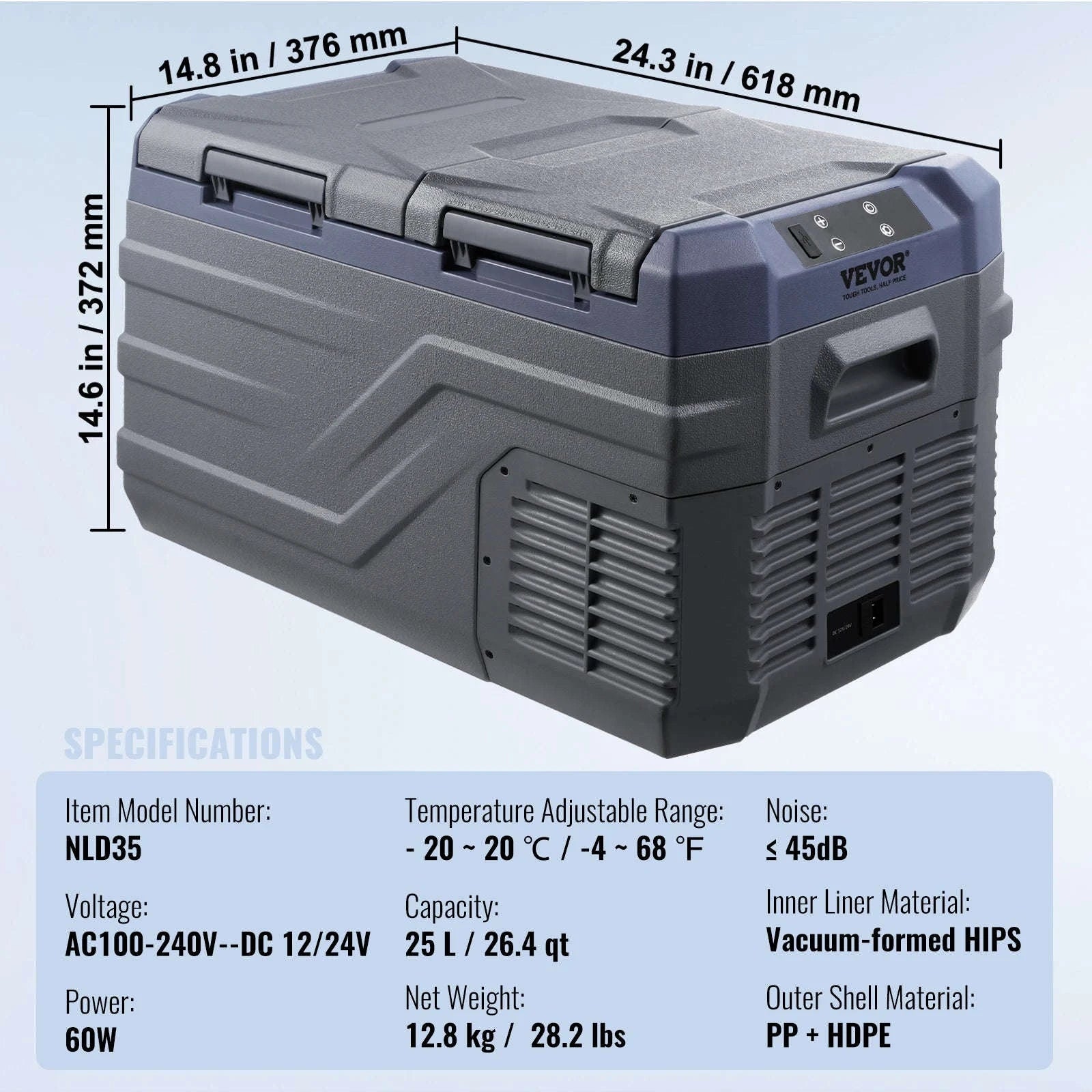 Portable Car Refrigerator 8L to 75L Single and Dual Zone-NLS45 / france