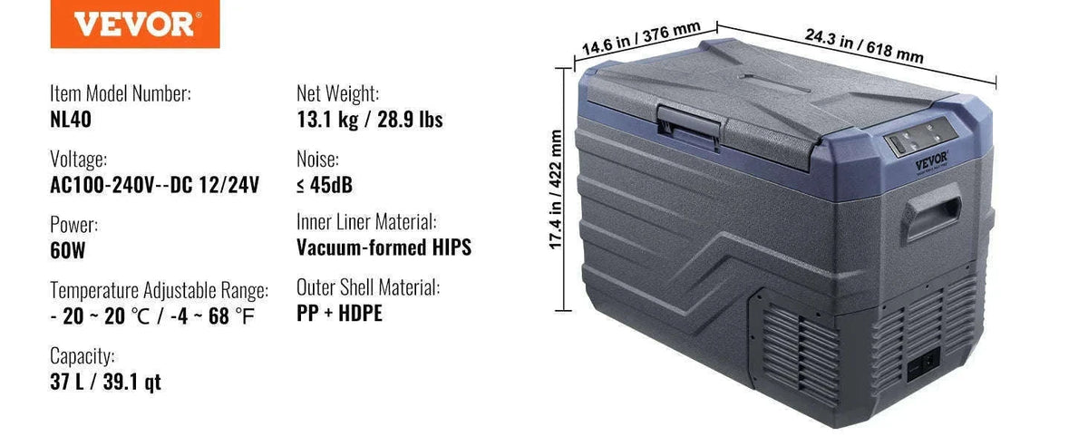 Portable Car Refrigerator 8L to 75L Single and Dual Zone-NLS45 / france